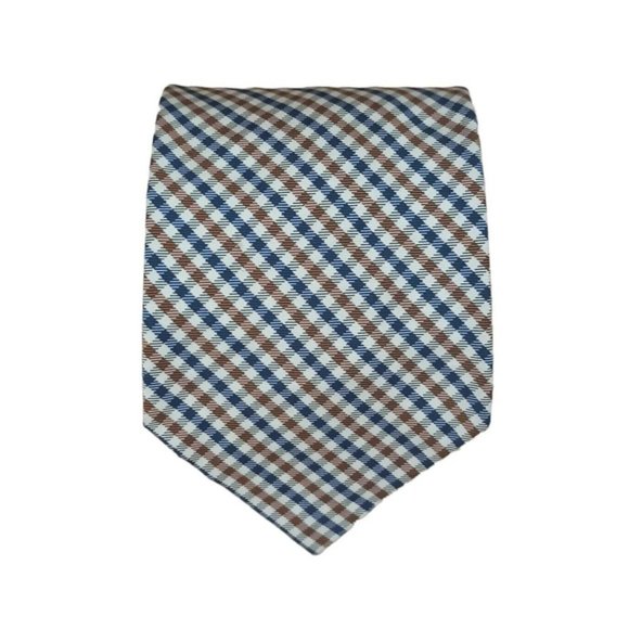 POLO BY RALPH LAUREN Beige Plaids & Checks Silk Tie HANDMADE USA 57"/ 4" EC - Picture 1 of 8